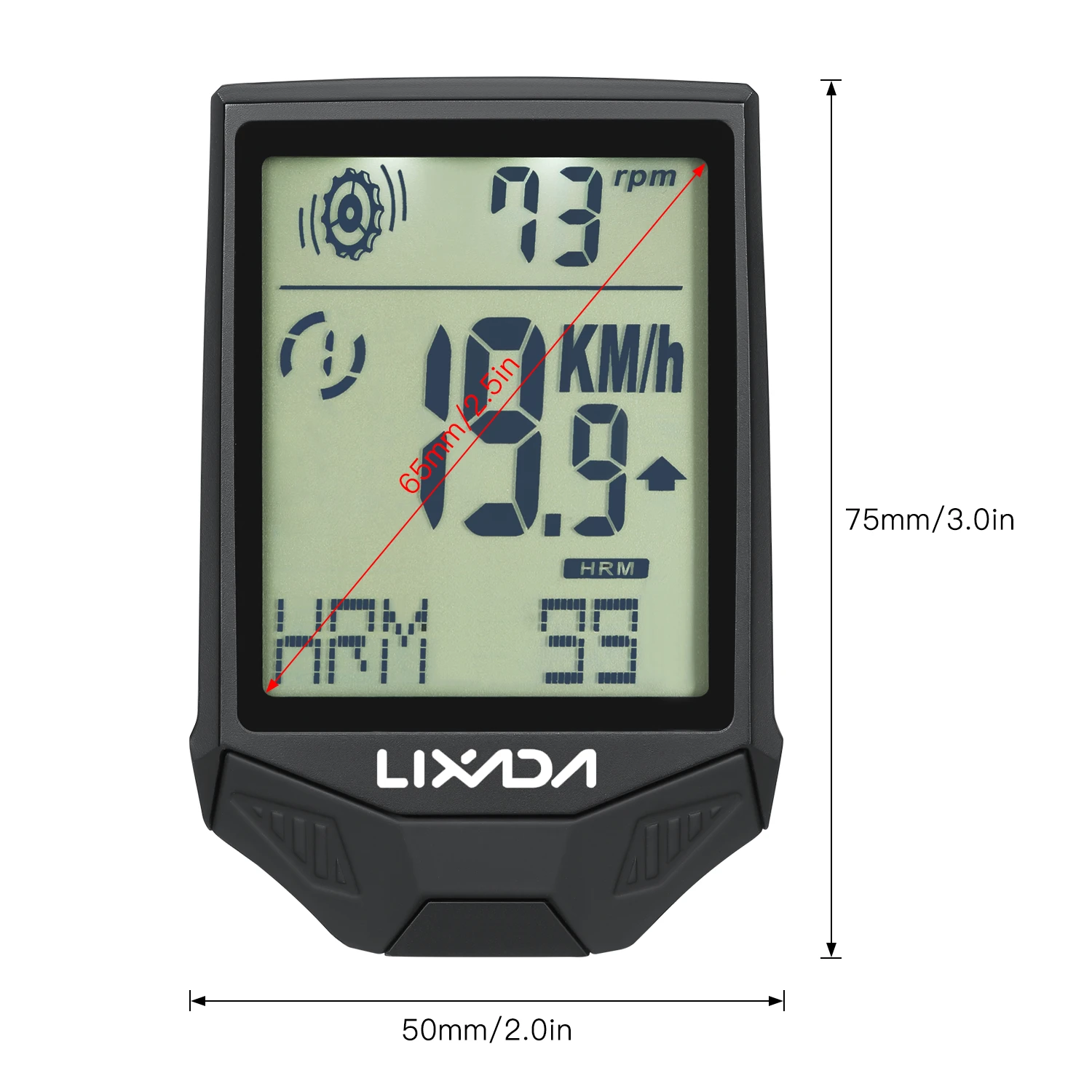 Lixada XH-BC335-LCD Cycling Wireless Computer with Heart Rate Sensor Multifunctional Rainproof Cycling Computer with Backlight