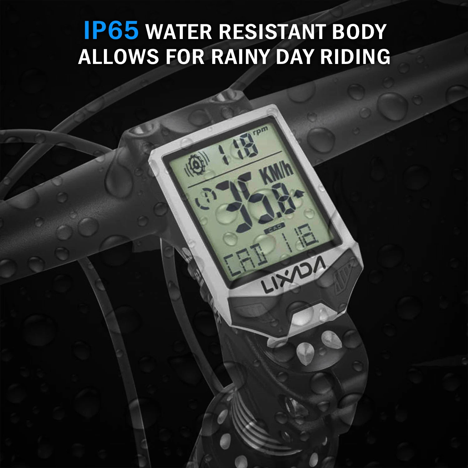 Lixada XH-BC335-LCD Cycling Wireless Computer with Heart Rate Sensor Multifunctional Rainproof Cycling Computer with Backlight