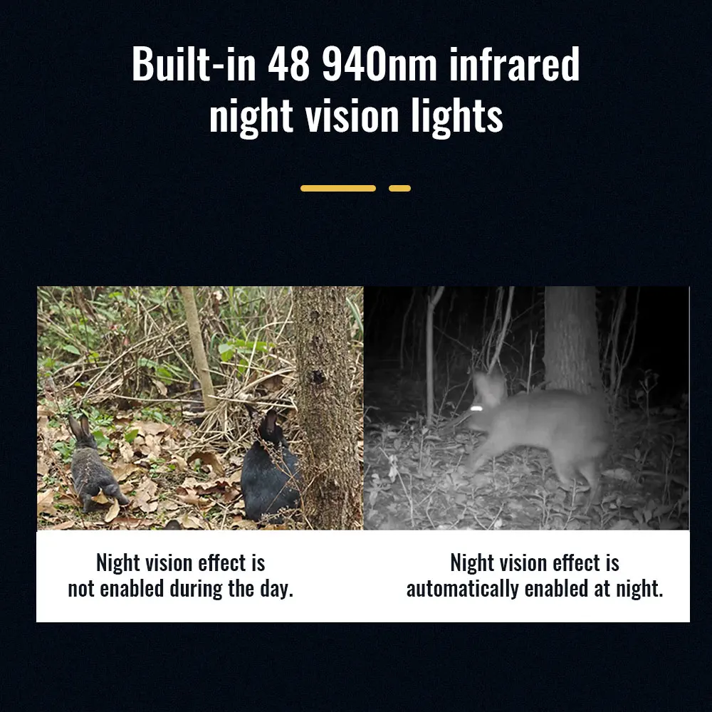 Hunting Trail Camera 16MP 1080P 940nm Infrared Night Vision Motion Activated Trigger Security Cam Outdoor Wildlife Photo Traps
