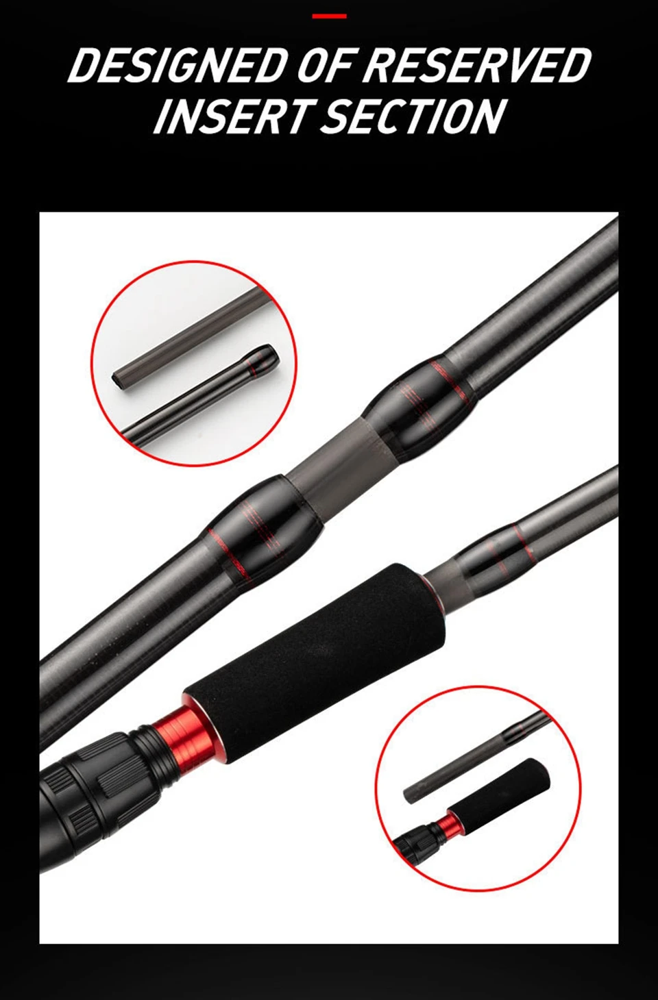 Fishing Rod 6 Section Casting Spinning Portable Travel Fishing Rod 30T Carbon Fiber For Big Game Rod Ultralight Weight