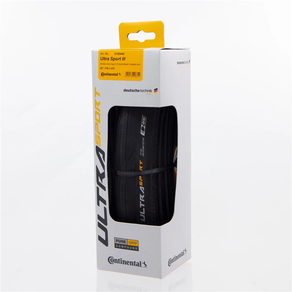 Continental Ultra Sport III 700x23/25/28c Black Folding PureGrip 3 Road Bike Tire Folding Tyre