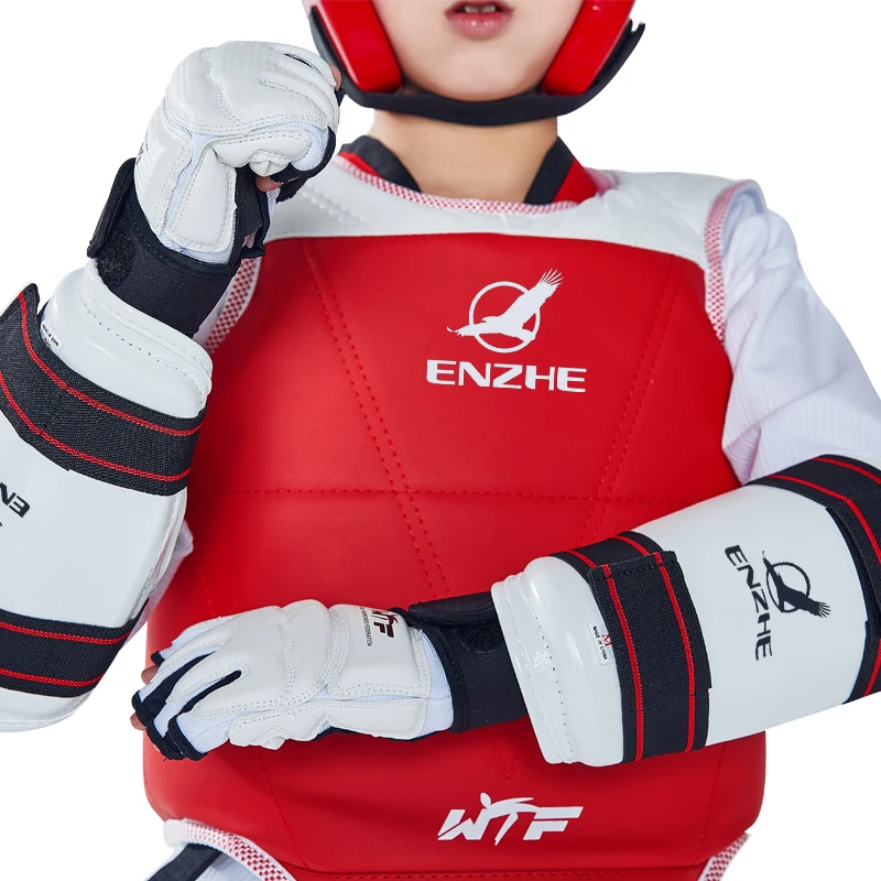 8pcs High Quality Taekwondo Protectors Suite WTF Approved Shin Forearm Chest Guard Karate Helmet Groin Guard TKD Glove Shoeswear