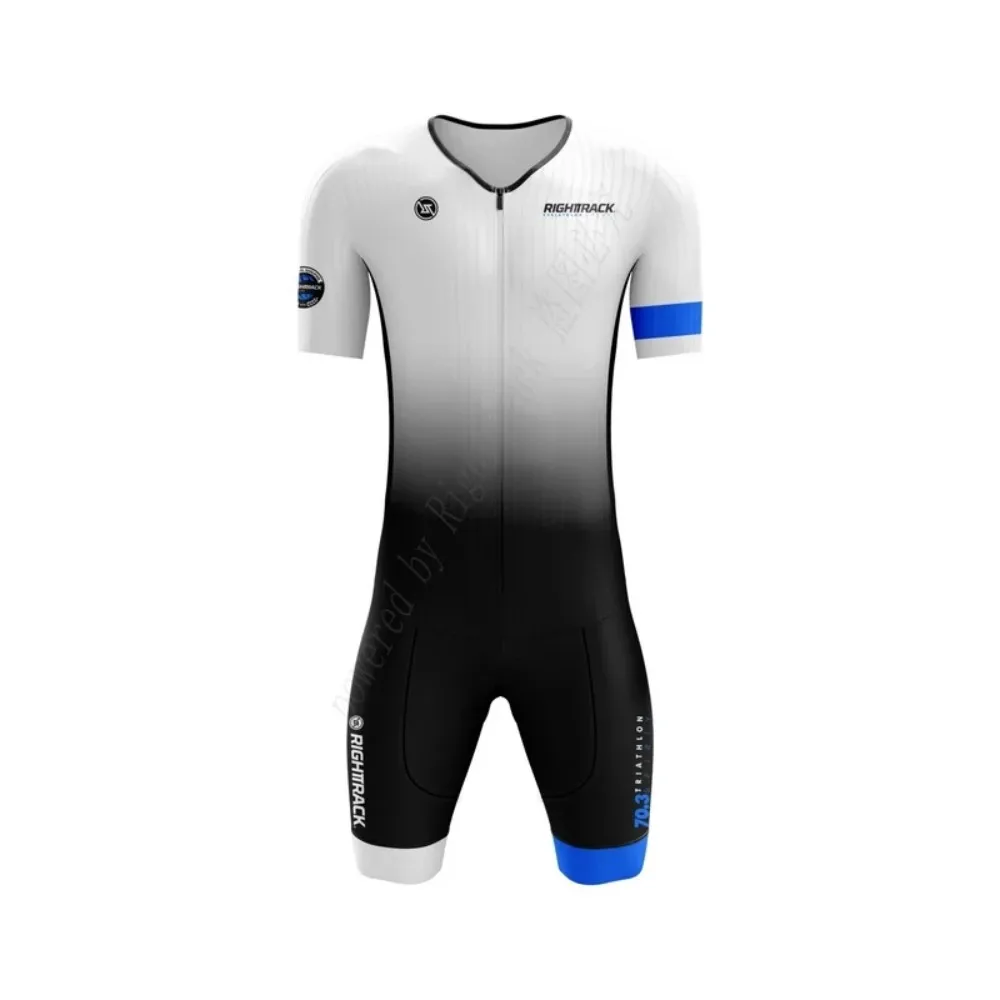 Hot Sale Righttrack Sport Triathlon Skinsuit Men's Short Sleeve Jumpsuit Swimming Running Cycling Clothing Tri Suit Jumpsuit