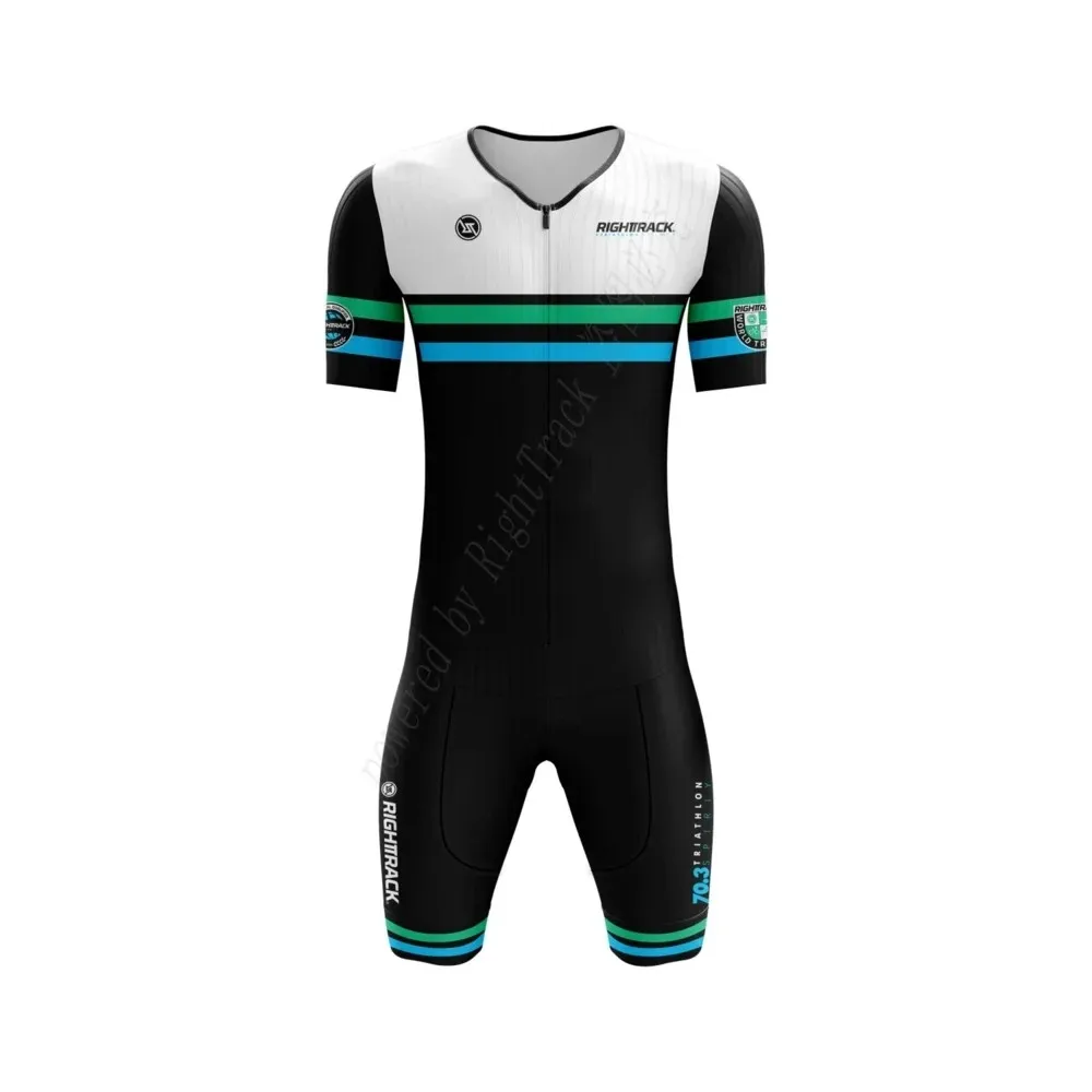 Hot Sale Righttrack Sport Triathlon Skinsuit Men's Short Sleeve Jumpsuit Swimming Running Cycling Clothing Tri Suit Jumpsuit