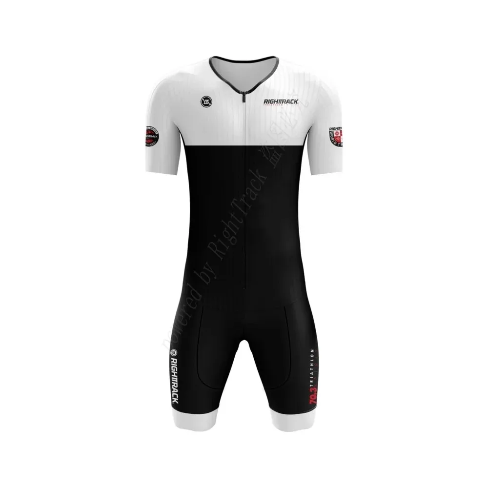 Hot Sale Righttrack Sport Triathlon Skinsuit Men's Short Sleeve Jumpsuit Swimming Running Cycling Clothing Tri Suit Jumpsuit