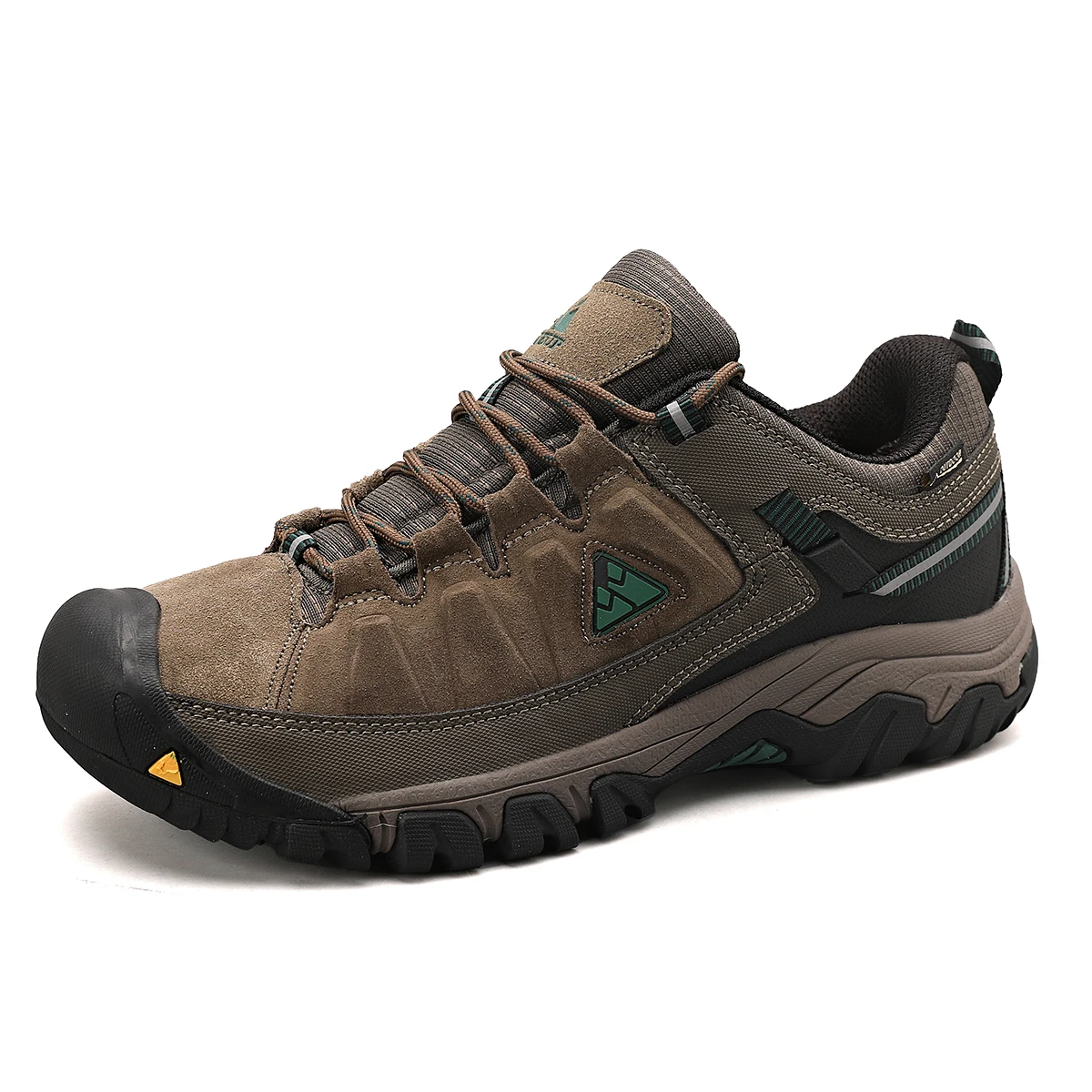 HIKEUP New Men Hiking Shoes High Quality Durable Leather Climbing Shoes Outdoor Walking Sneakers Rubber Sole Factory Outlet
