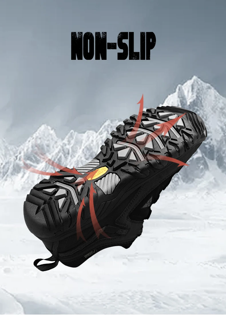 HIKEUP New Men Hiking Shoes High Quality Durable Leather Climbing Shoes Outdoor Walking Sneakers Rubber Sole Factory Outlet