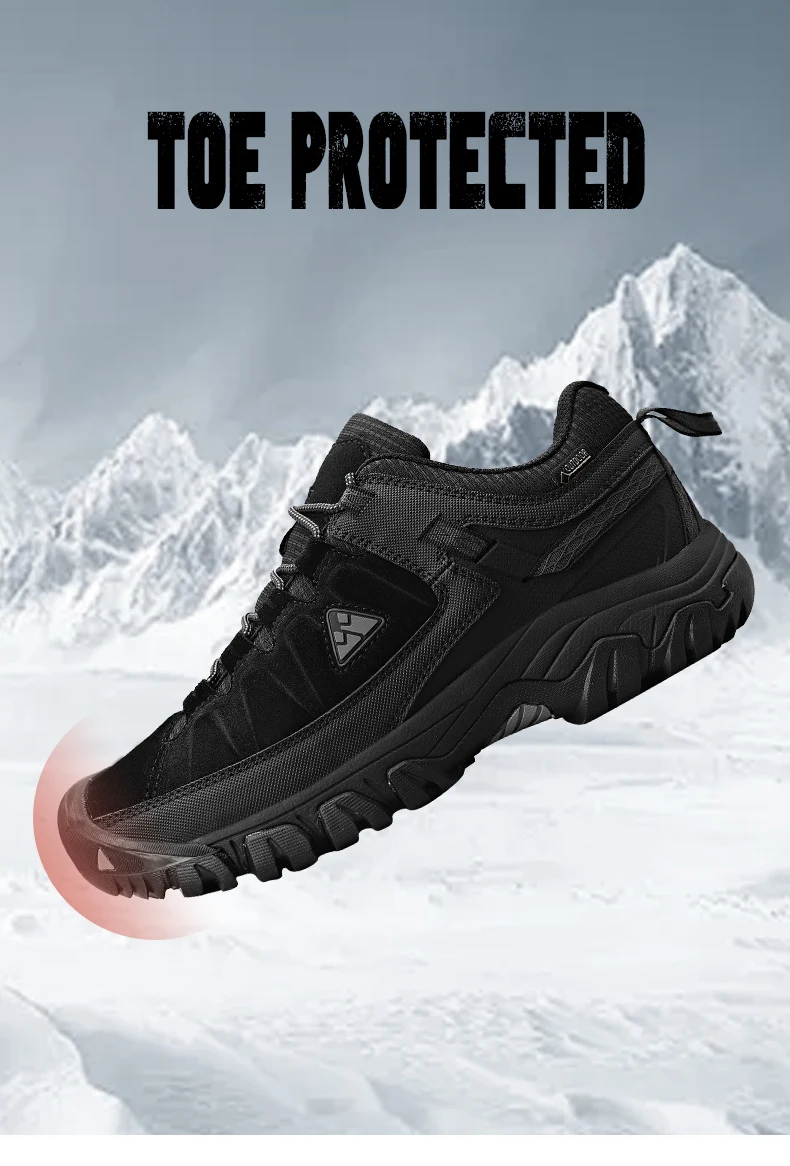 HIKEUP New Men Hiking Shoes High Quality Durable Leather Climbing Shoes Outdoor Walking Sneakers Rubber Sole Factory Outlet