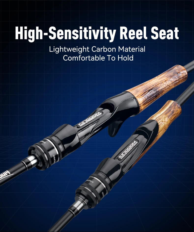 Kingdom New Kingpro2 Series Fishing Rods 1.8m 1.98m 2.1m M ML L Power MF Action Spinning Casting Carbon Lure Rod 2 Sections Rod