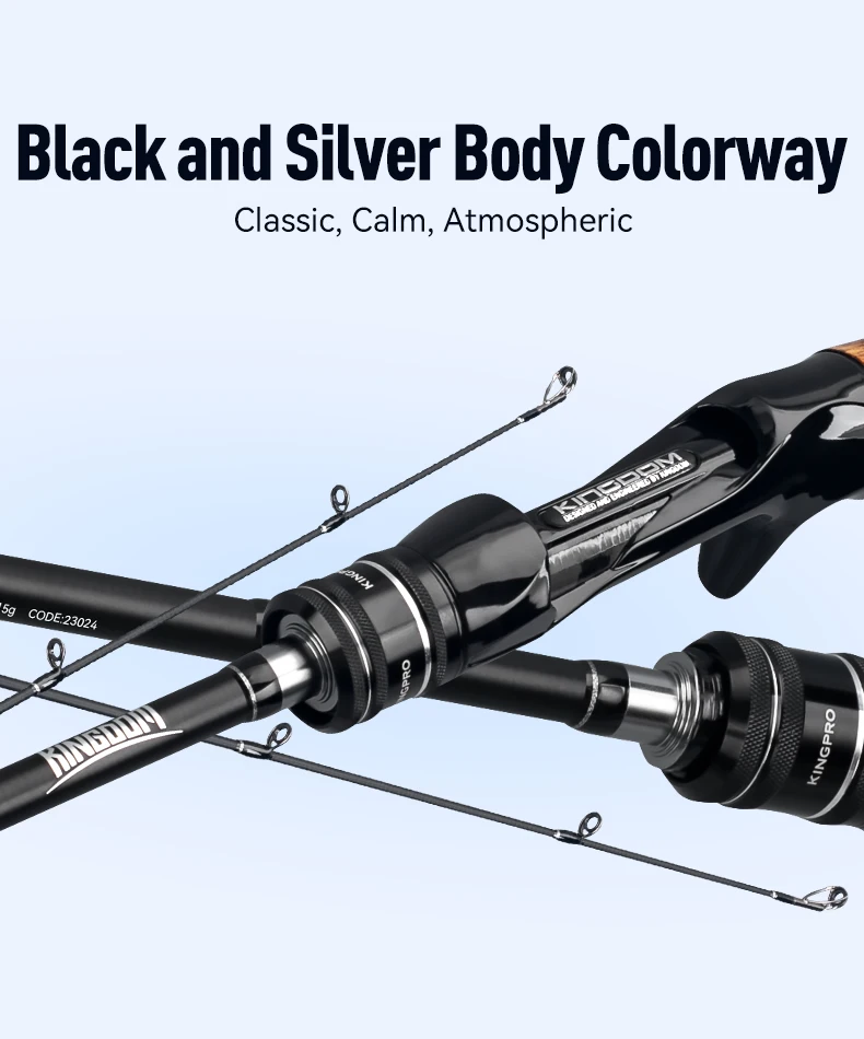 Kingdom New Kingpro2 Series Fishing Rods 1.8m 1.98m 2.1m M ML L Power MF Action Spinning Casting Carbon Lure Rod 2 Sections Rod
