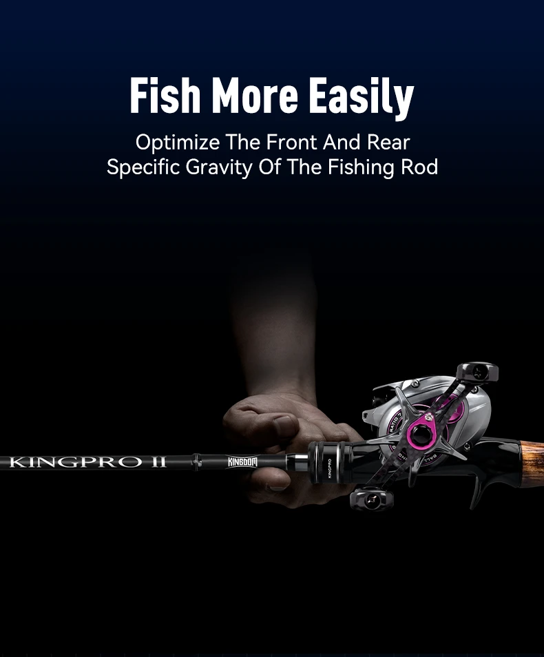 Kingdom New Kingpro2 Series Fishing Rods 1.8m 1.98m 2.1m M ML L Power MF Action Spinning Casting Carbon Lure Rod 2 Sections Rod