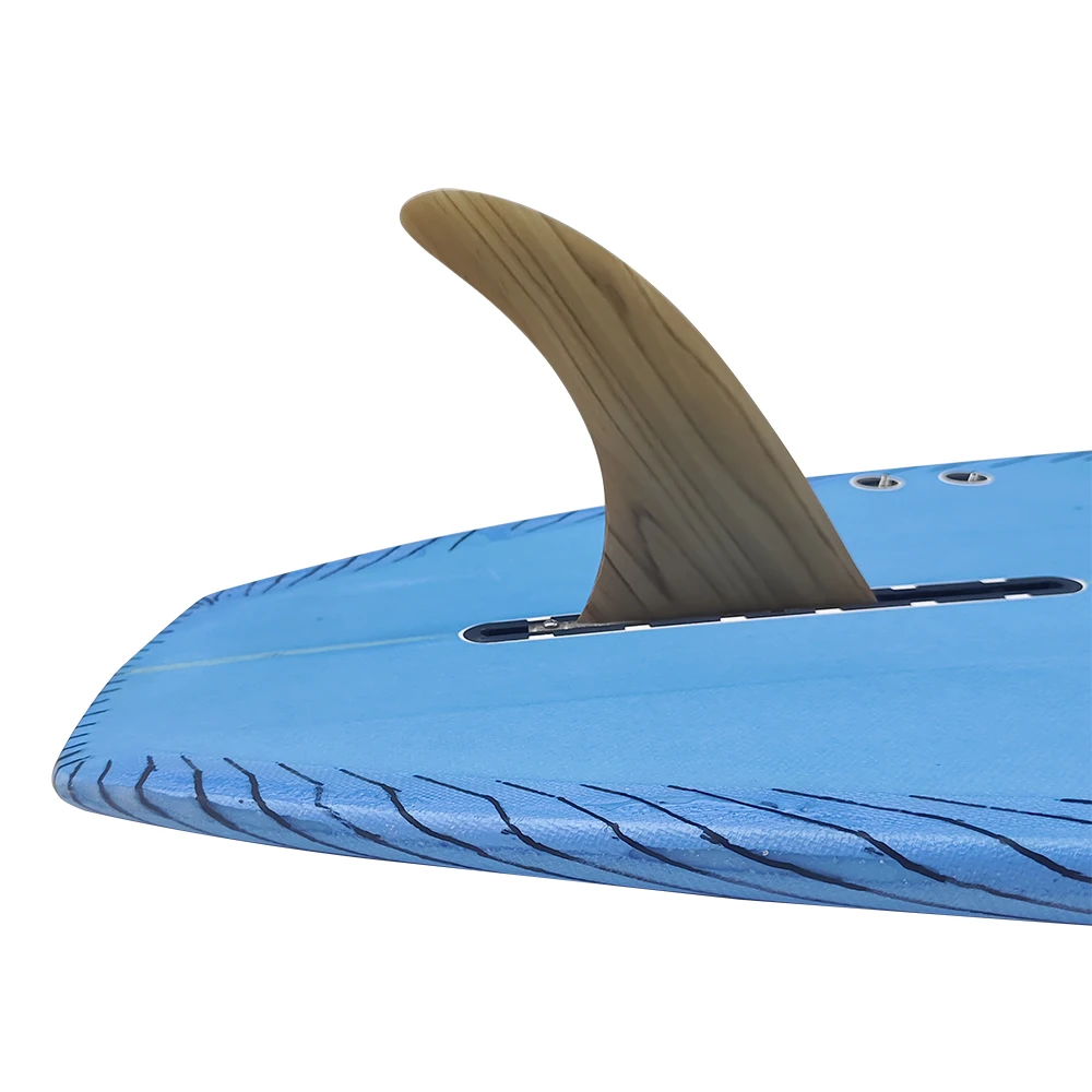 Bamboo Sup Board Fin 6-10.25inch Central Single Surfboard Fin Longboard Paddle Board Fibreglass Fin With Screw Stand Up Paddle