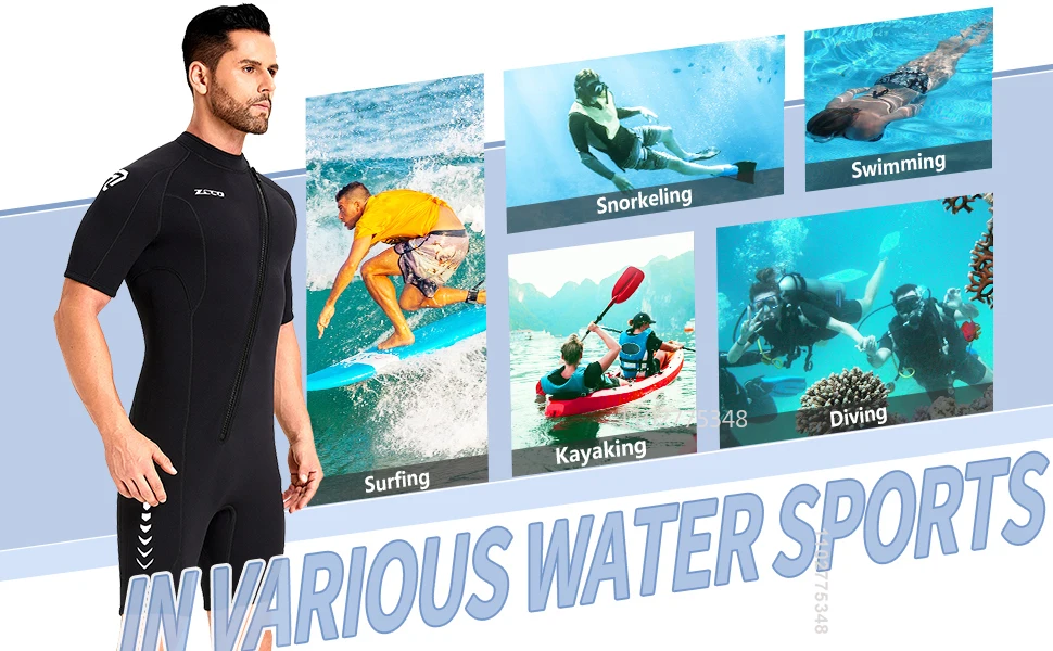 Wetsuit 3mm Neopreno Surf Suit Short Sleeve Swimwear Kitesurf Scuba Diving Suit Spearfishing Swimsuits Rash Guards Men Women
