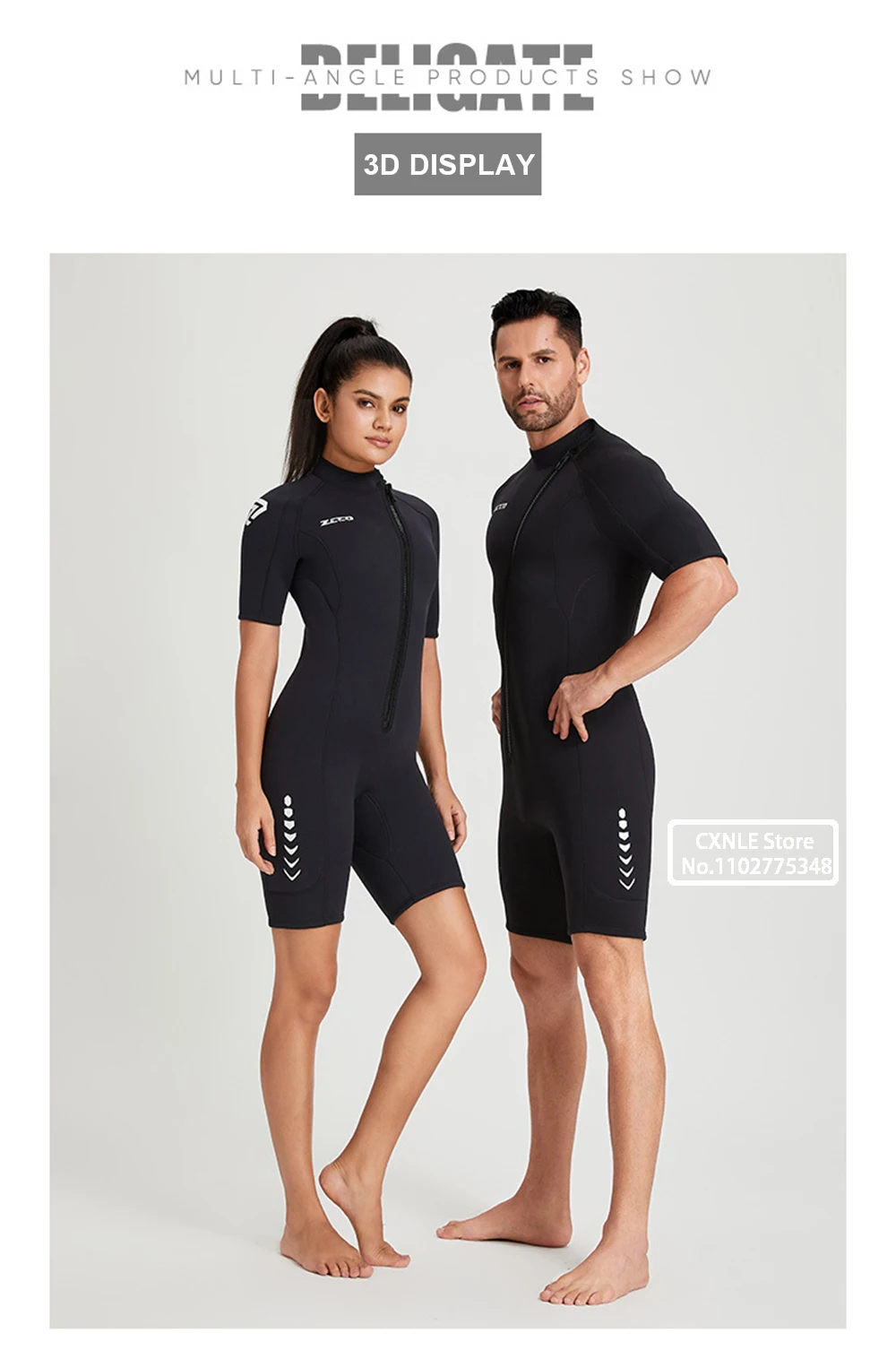 Wetsuit 3mm Neopreno Surf Suit Short Sleeve Swimwear Kitesurf Scuba Diving Suit Spearfishing Swimsuits Rash Guards Men Women