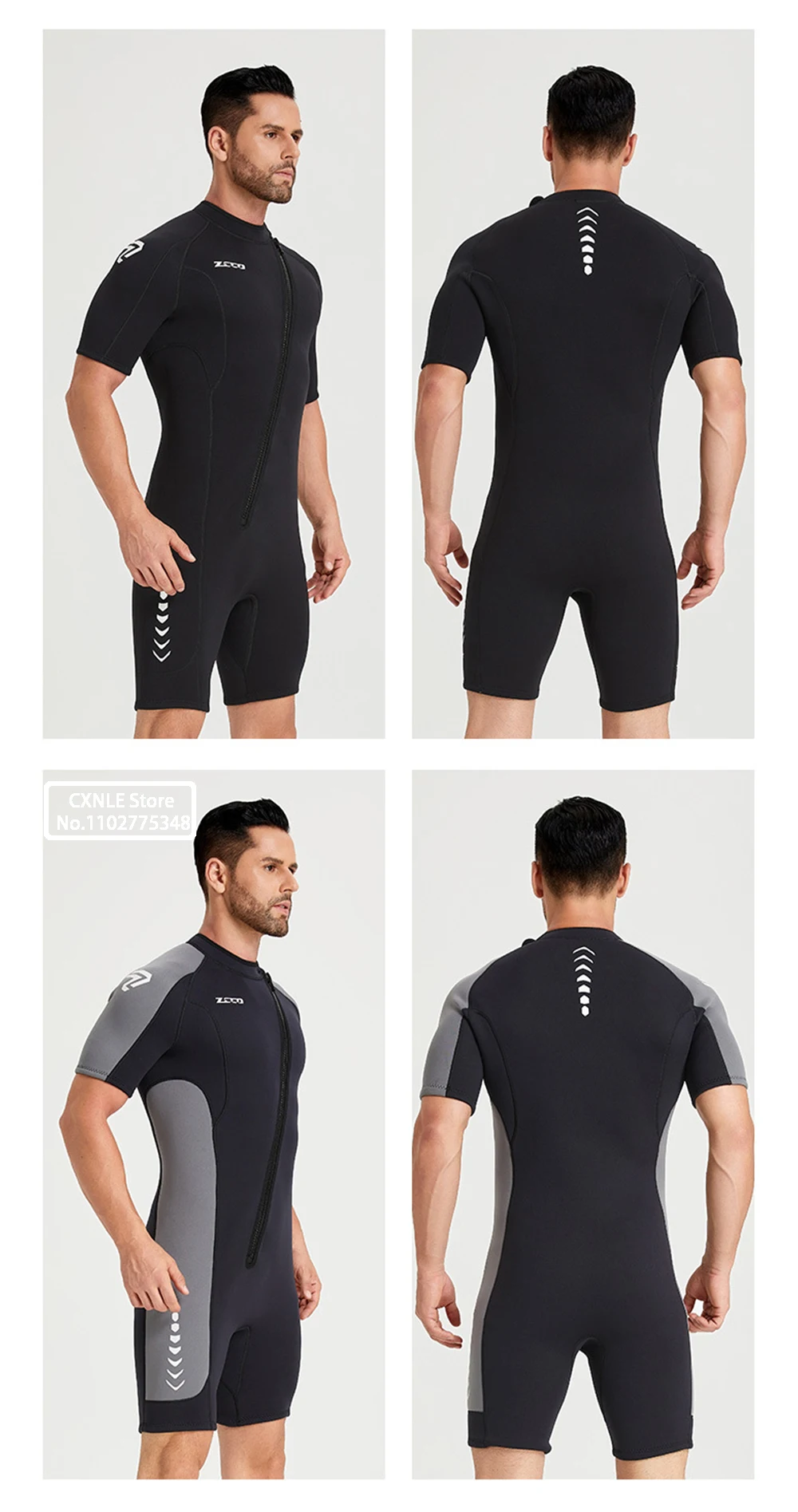Wetsuit 3mm Neopreno Surf Suit Short Sleeve Swimwear Kitesurf Scuba Diving Suit Spearfishing Swimsuits Rash Guards Men Women