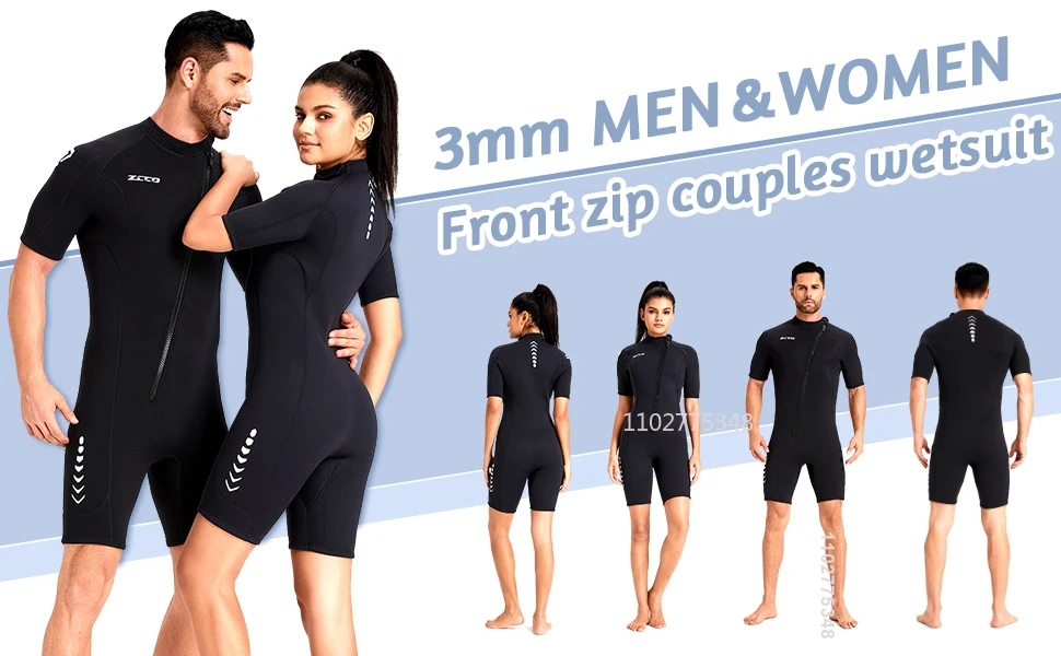 Wetsuit 3mm Neopreno Surf Suit Short Sleeve Swimwear Kitesurf Scuba Diving Suit Spearfishing Swimsuits Rash Guards Men Women