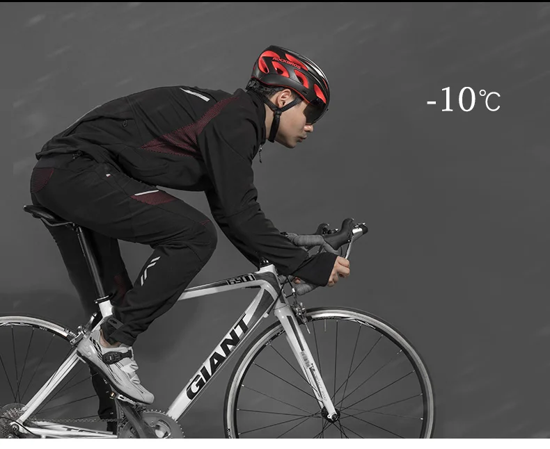 ROCKBROS Long sleeve Cycling Sets Winter Thermal Fleece Jersey Windproof Reflective Jacket Bicycle Sportswear Cycling Clothings