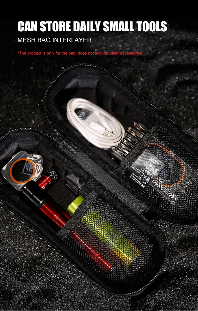 WILD MAN XT11 Bicycle Bottle Cage Tool Case PU EVA Hard Shell Zipper Mesh Storage Pouch Cycling Repair Organizer Case Only