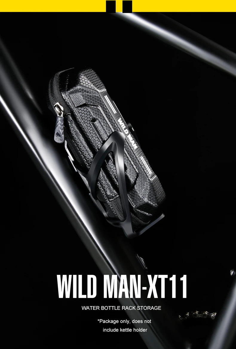 WILD MAN XT11 Bicycle Bottle Cage Tool Case PU EVA Hard Shell Zipper Mesh Storage Pouch Cycling Repair Organizer Case Only