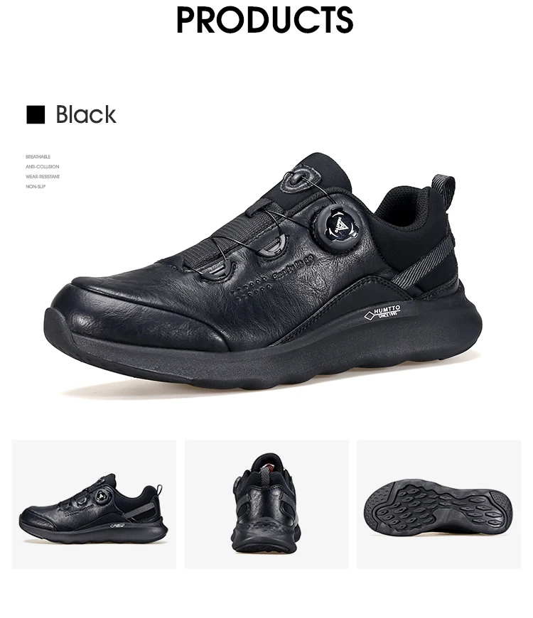 HUMTTO Leather Sneakers for Men Luxury Designer Hiking Boots Outdoor Climbing Trekking Mens Shoes Sports Safety Work Man Shoe