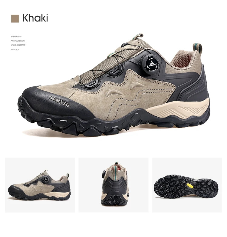 HUMTTO Leather Sneakers for Men Luxury Designer Hiking Boots Outdoor Climbing Trekking Mens Shoes Sports Safety Work Man Shoe