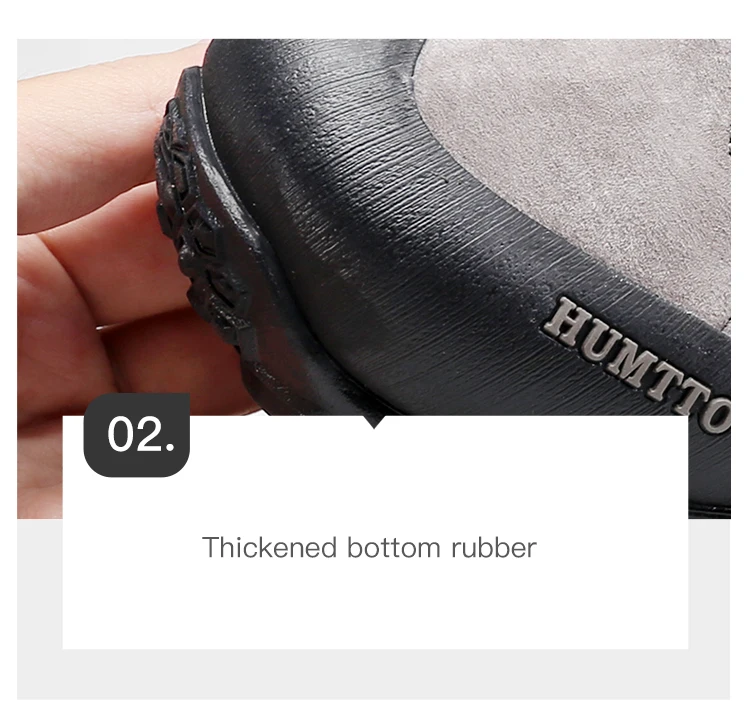 HUMTTO Leather Sneakers for Men Luxury Designer Hiking Boots Outdoor Climbing Trekking Mens Shoes Sports Safety Work Man Shoe