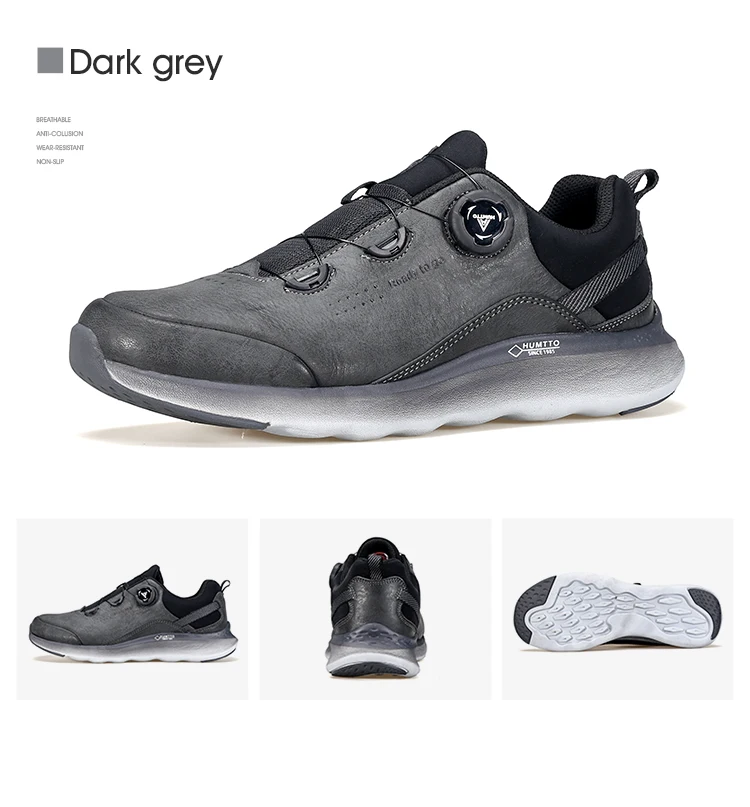 HUMTTO Leather Sneakers for Men Luxury Designer Hiking Boots Outdoor Climbing Trekking Mens Shoes Sports Safety Work Man Shoe
