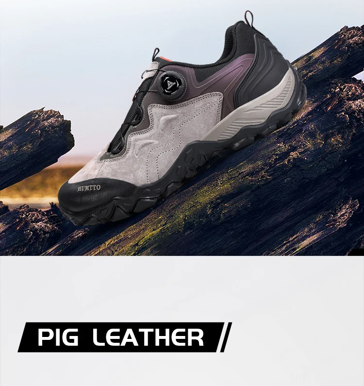 HUMTTO Leather Sneakers for Men Luxury Designer Hiking Boots Outdoor Climbing Trekking Mens Shoes Sports Safety Work Man Shoe
