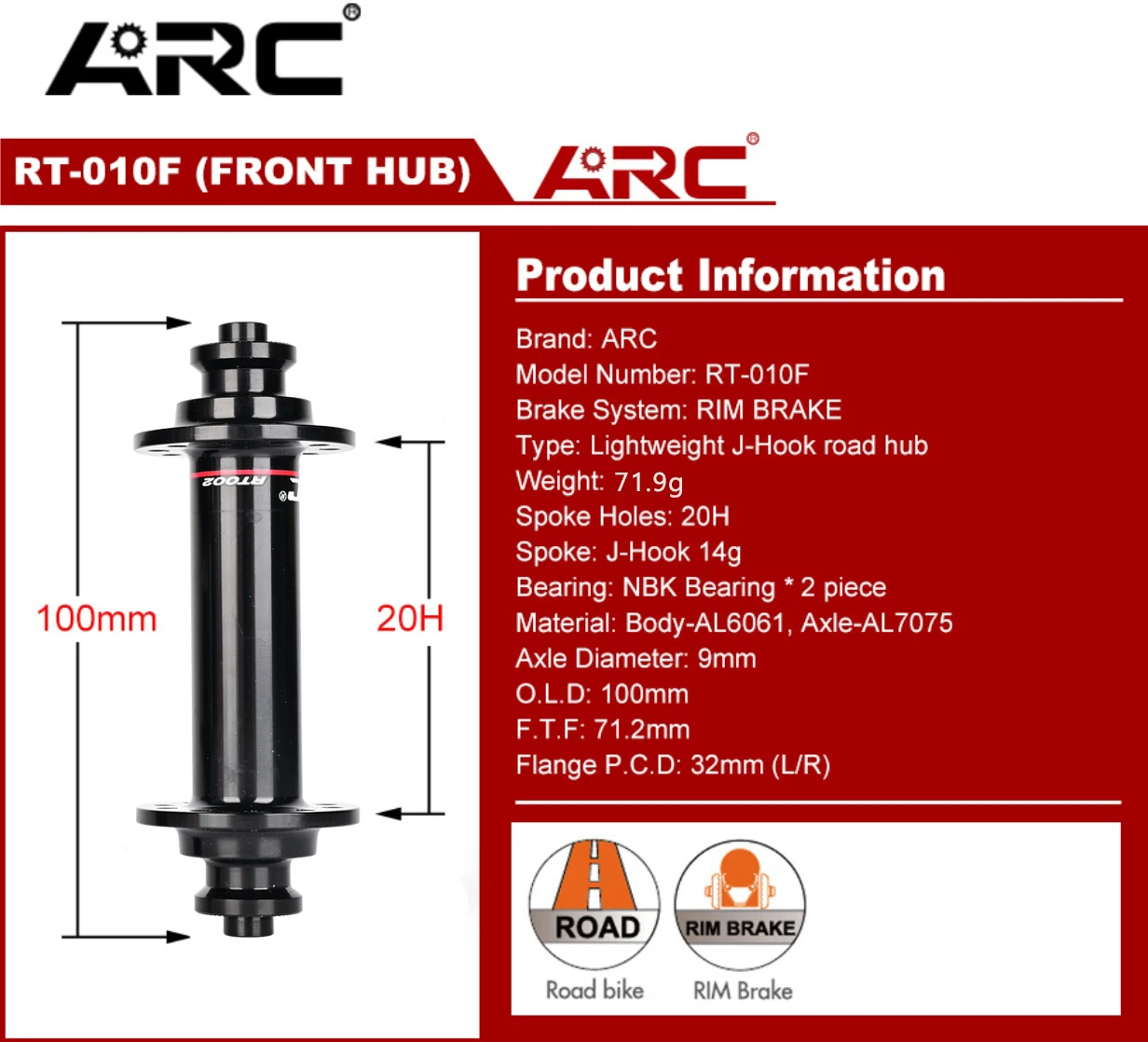 ARC Road Bike Hubs 24H Bicycle Hub V Brake 4 Pawls 48 Clicks Front 100 Rear 130MM Bearing Hub 20 24 Holes Ultralight 280g 8-11S