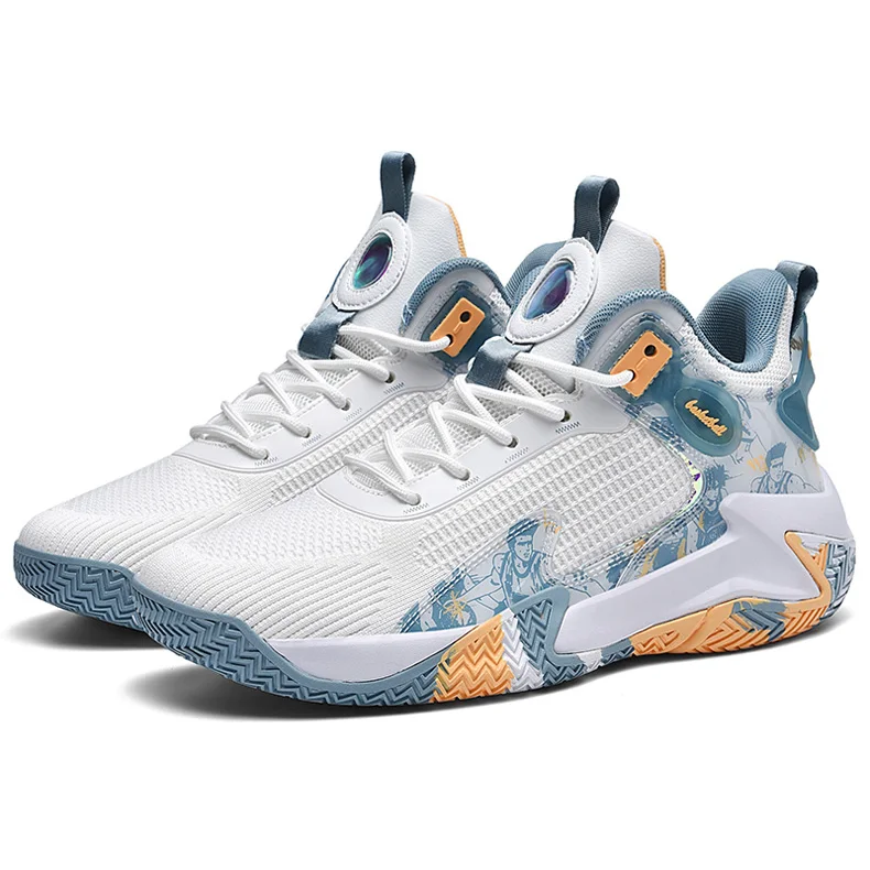 Summer Men Breathable Mesh Basketball Shoes High Top Sneakers Training Sport Shoes Big Size 47 48 Dropshipping