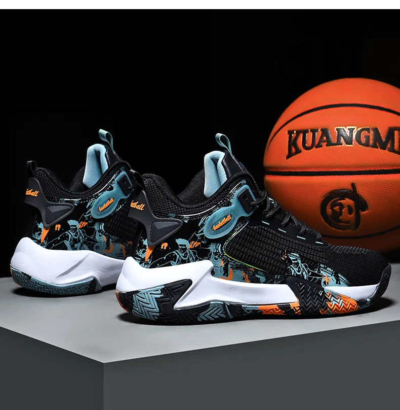 Summer Men Breathable Mesh Basketball Shoes High Top Sneakers Training Sport Shoes Big Size 47 48 Dropshipping