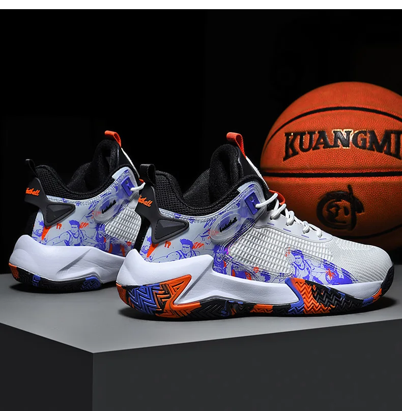 Summer Men Breathable Mesh Basketball Shoes High Top Sneakers Training Sport Shoes Big Size 47 48 Dropshipping