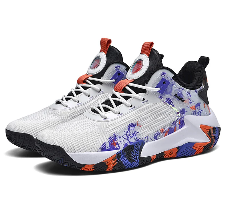 Summer Men Breathable Mesh Basketball Shoes High Top Sneakers Training Sport Shoes Big Size 47 48 Dropshipping