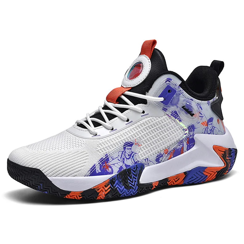 Summer Men Breathable Mesh Basketball Shoes High Top Sneakers Training Sport Shoes Big Size 47 48 Dropshipping
