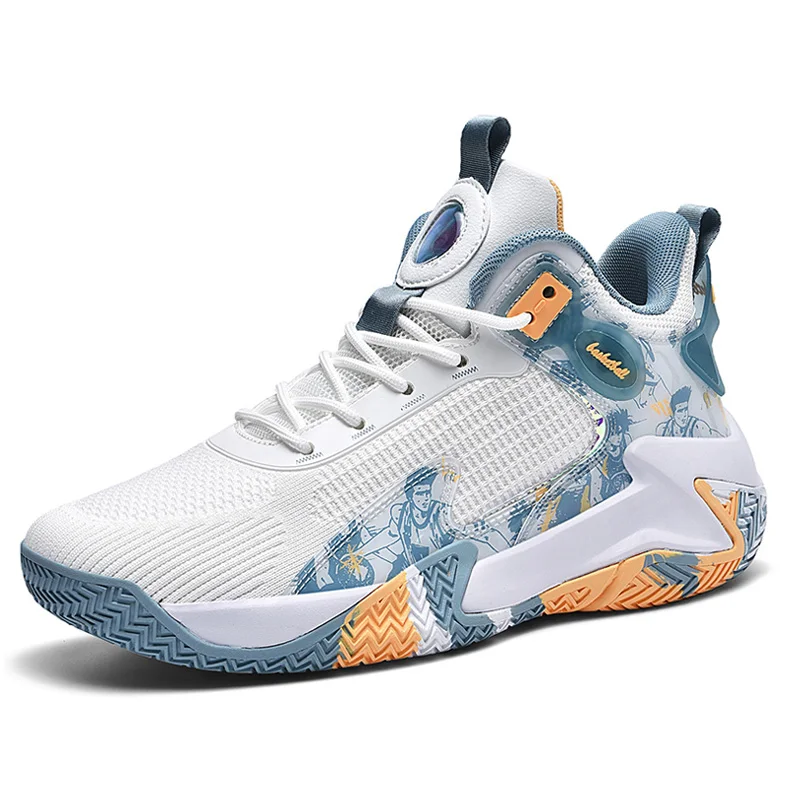 Summer Men Breathable Mesh Basketball Shoes High Top Sneakers Training Sport Shoes Big Size 47 48 Dropshipping