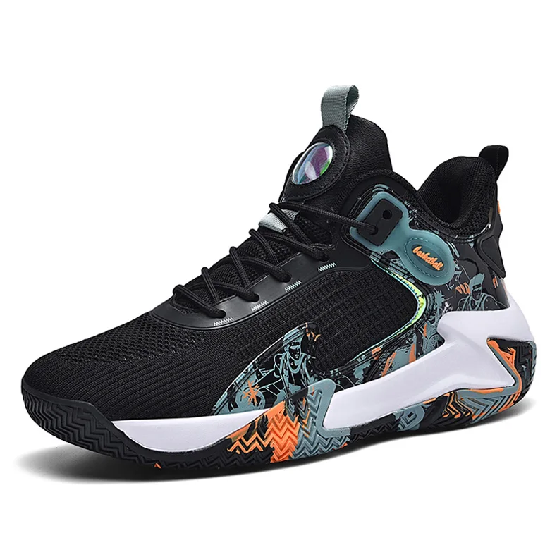 Summer Men Breathable Mesh Basketball Shoes High Top Sneakers Training Sport Shoes Big Size 47 48 Dropshipping