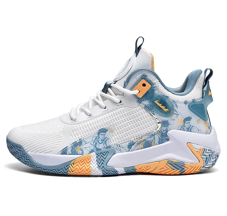 Summer Men Breathable Mesh Basketball Shoes High Top Sneakers Training Sport Shoes Big Size 47 48 Dropshipping