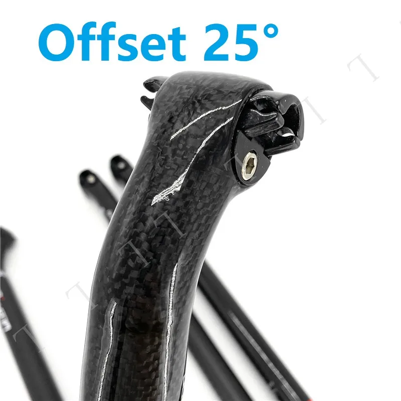 Litepro Folding Bike Carbon Fiber Seatpost 33.9mm 580mm Offset 5/25° Glossy Matte Black BYA412 Bicycle Seat Post Tube