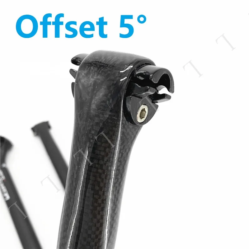 Litepro Folding Bike Carbon Fiber Seatpost 33.9mm 580mm Offset 5/25° Glossy Matte Black BYA412 Bicycle Seat Post Tube