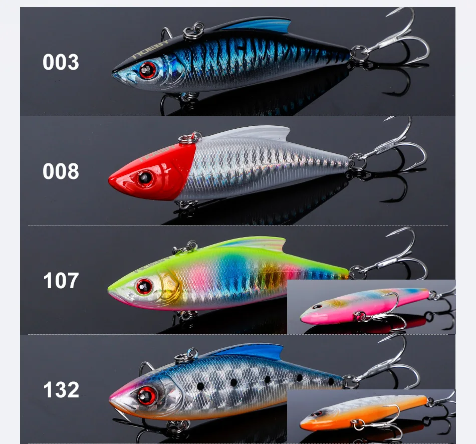 NOEBY 3pcs VIB Vibration Lure 90mm 33g Rattling Sinking Hard Bait Pike Bass Zander Freshwater Saltwater Fishing