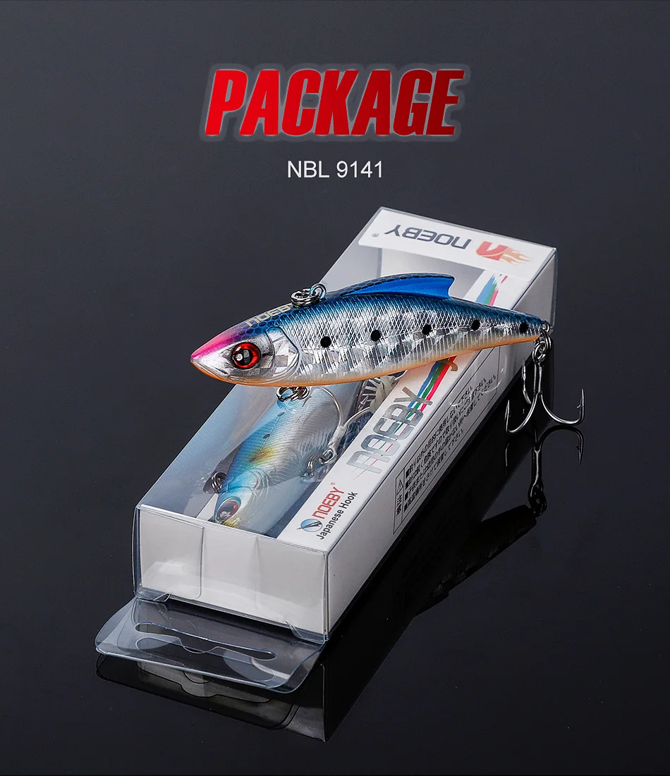NOEBY 3pcs VIB Vibration Lure 90mm 33g Rattling Sinking Hard Bait Pike Bass Zander Freshwater Saltwater Fishing