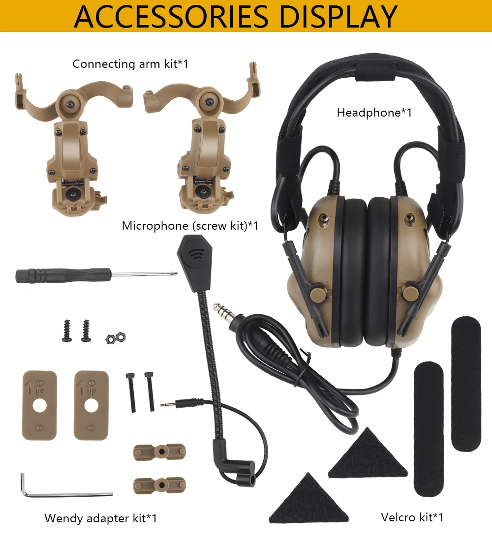 GEN 5 Tactical Headset Militar Hunting Shooting Noise Cancelling Headphones for FAST Helmet OPS Wendy Sport Arc Headset