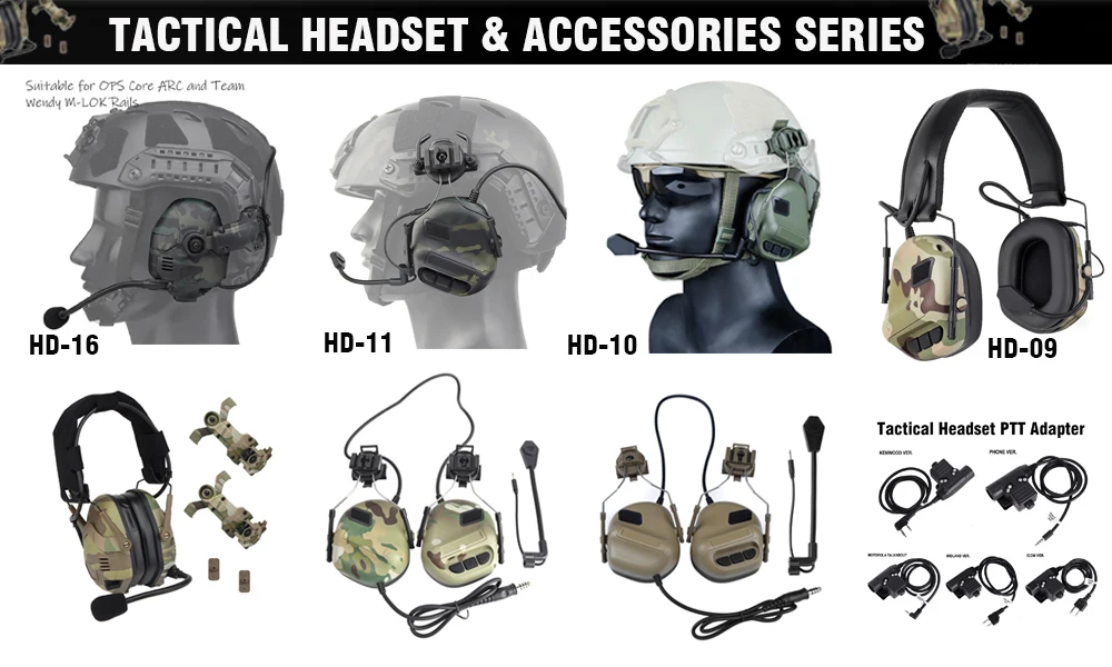 GEN 5 Tactical Headset Militar Hunting Shooting Noise Cancelling Headphones for FAST Helmet OPS Wendy Sport Arc Headset