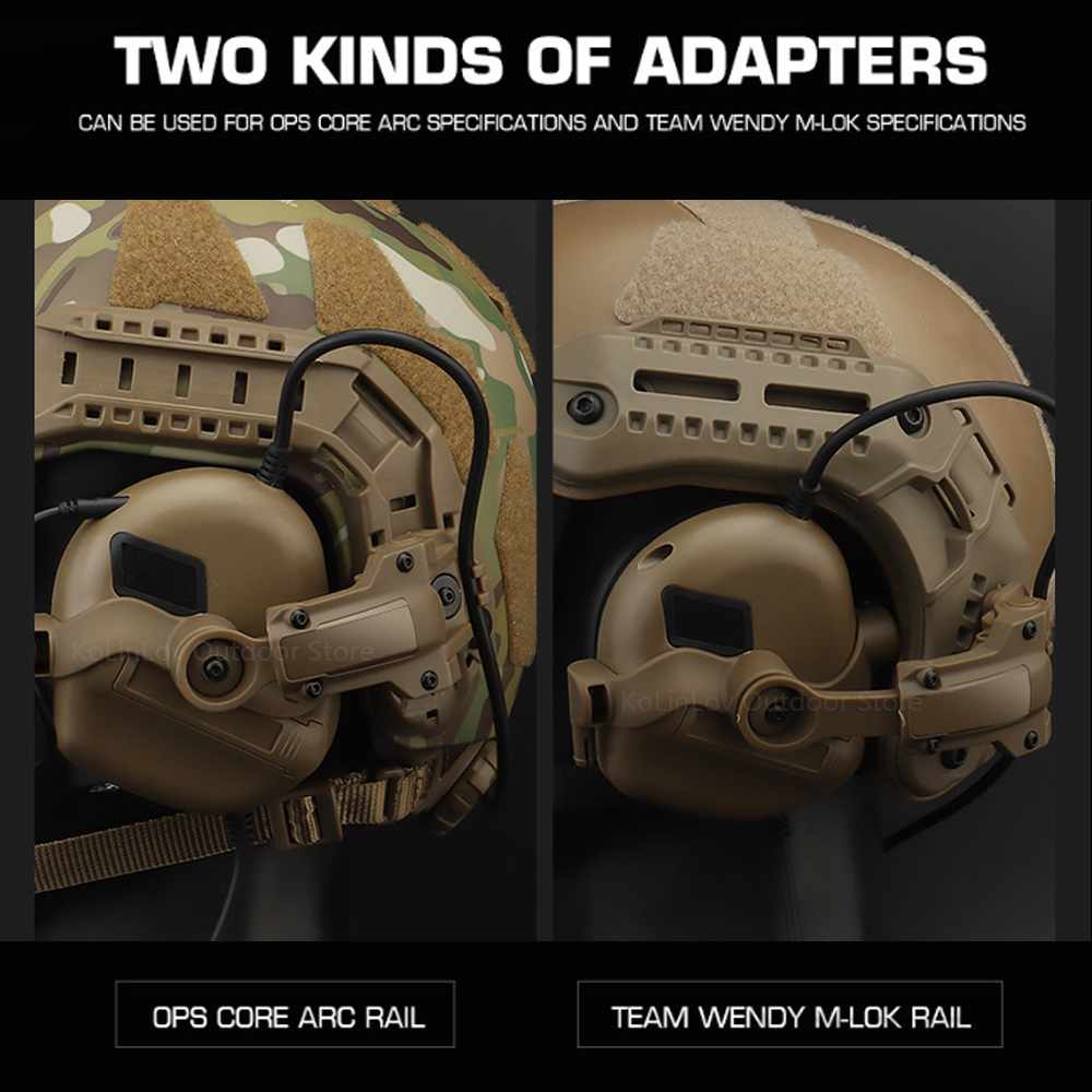 GEN 5 Tactical Headset Militar Hunting Shooting Noise Cancelling Headphones for FAST Helmet OPS Wendy Sport Arc Headset