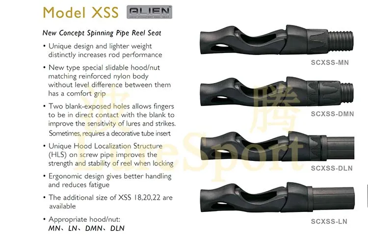 SEAGUIDE 2pcs SCXSS16 17 Spinning Reel Seat LN Nut Carbon Tube EVA Cap Rod Building Component Reel Seat Repair DIY Accessory