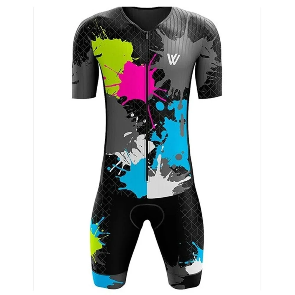 Vvsportsdesigns Mans Triathlon Suit Cycling Jersey Jumpsuit Short Sleeve Suit Roupa De Ciclismo Masculino Speedsuit One-Piece