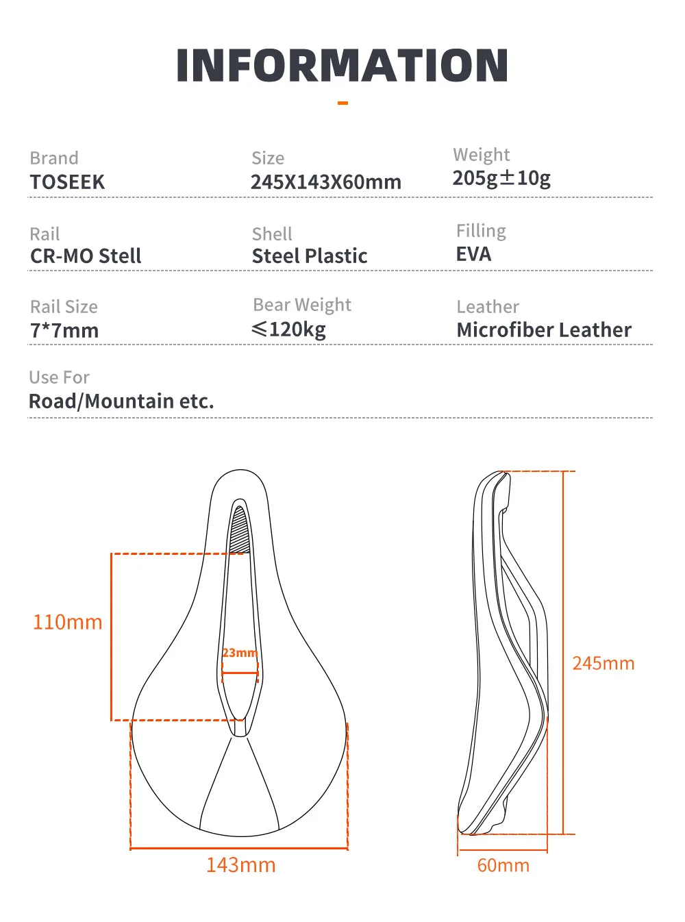 TOSEEK EVA Ultralight Breathable Comfortable Seat Cushion Bike Racing Saddle Bicycle Seat MTB Road Bike Saddle Parts Components