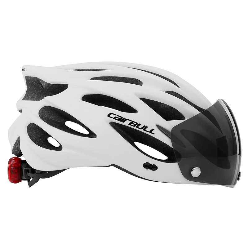 Ultralight Cycling Safety Helmet Outdoor Motorcycle Bicycle Taillight Helmet Removable Lens Visor Mountain Road Bike Helmet