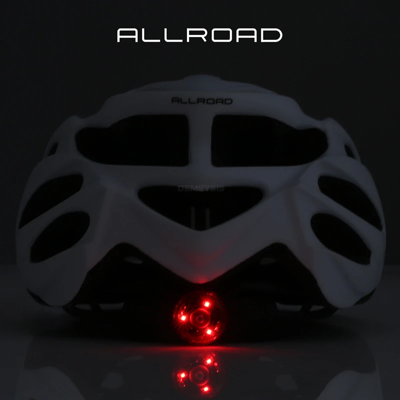 Ultralight Cycling Safety Helmet Outdoor Motorcycle Bicycle Taillight Helmet Removable Lens Visor Mountain Road Bike Helmet
