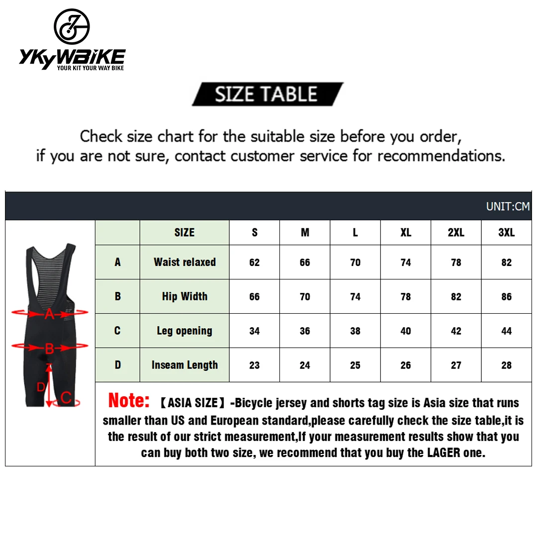 Ykywbike Men Cycling Bib Shorts Men's Mtb Road Bike Race Biking Shorts Summer Breathable Quick-dry UPF 50+ Bicycle bibshort